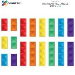 Connetix Tiles Rainbow Rectangle Pack (18St)