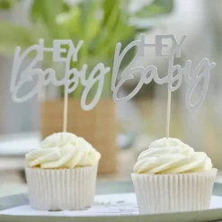 Cupcake Prikkers Hey Baby Botanical Baby Ginger Ray