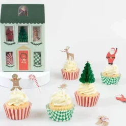 Cupcake Set Kersthuisje Meri Meri