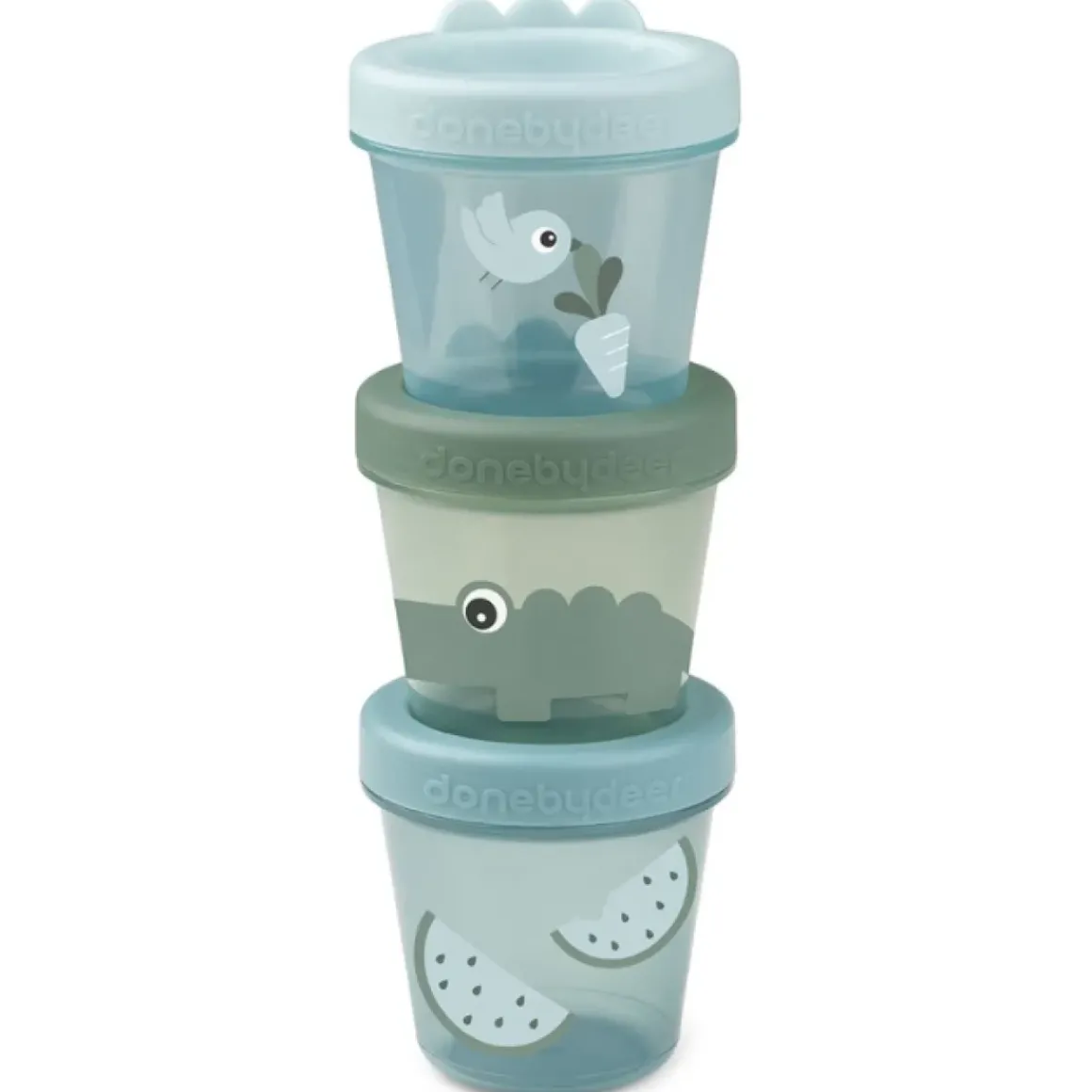 Done By Deer Babyvoeding Bewaarbakjes (3St) Croco Green