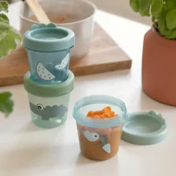 Done By Deer Babyvoeding Bewaarbakjes (3St) Croco Green
