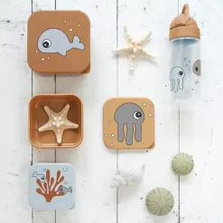Drinkbeker Met Rietje Sea Friends Mustard/Grey Done By Deer