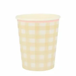 Feestelijke Gingham Pastel Bekertjes Van Meri Meri (12St)