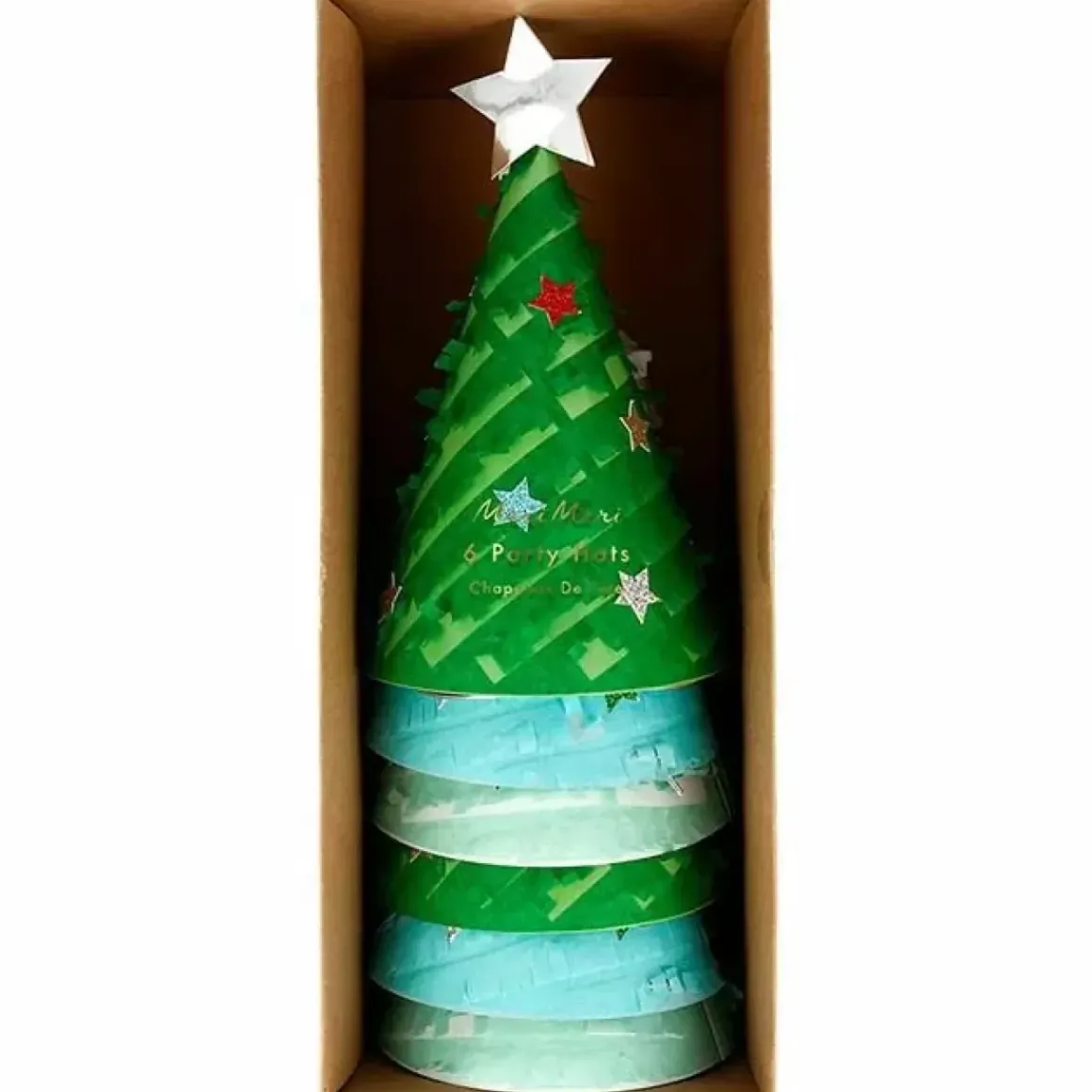 Feesthoedjes Fringed Christmas Trees (6St) Meri Meri