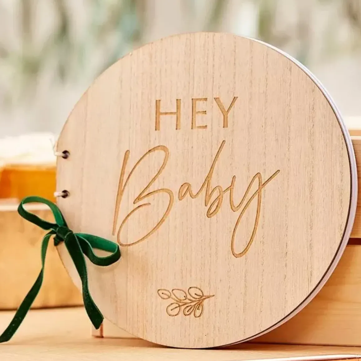 Gastenboek Hout Hey Baby Botanical Baby Ginger Ray