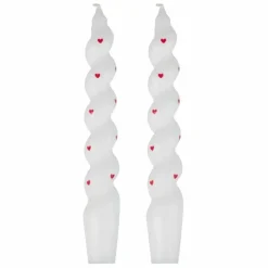 Gedraaide Kaarsen Met Hartjes - Romantische Tafeldecoratie - Ginger Ray