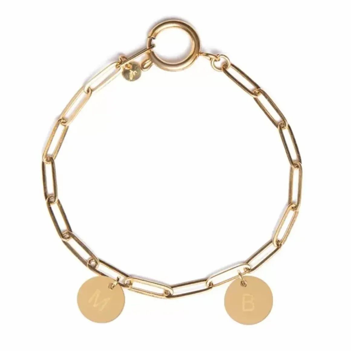 Gepersonaliseerde Armband 2 Letterbedels Madam The Label
