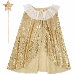 Gouden Cape En Toverstafje Pailletten Goud Meri Meri