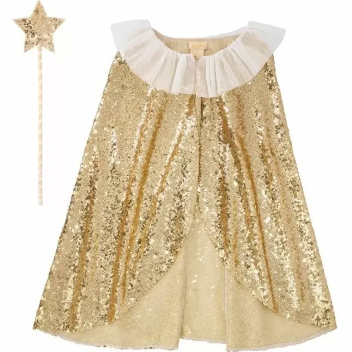 Gouden Cape En Toverstafje Pailletten Goud Meri Meri
