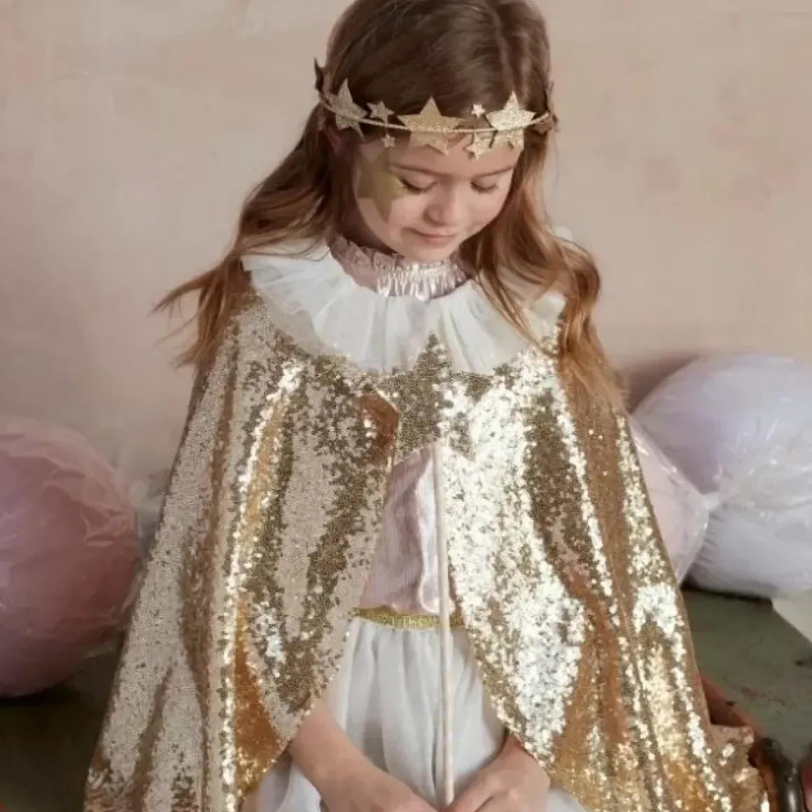 Gouden Cape En Toverstafje Pailletten Goud Meri Meri