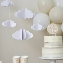 Hangdecoratie Wolken (5St) Hello Baby Ginger Ray