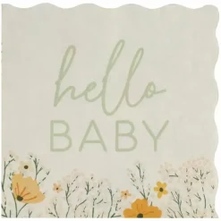 Hello Baby Servetten | Ginger Ray - Bloemrijk & Sfeervol