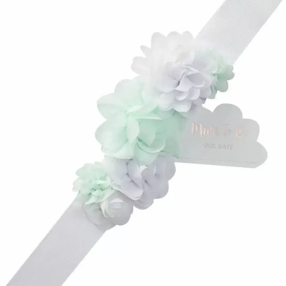 Hello World Mother To Be Bloemenceintuur Mint-Wit Ginger Ray