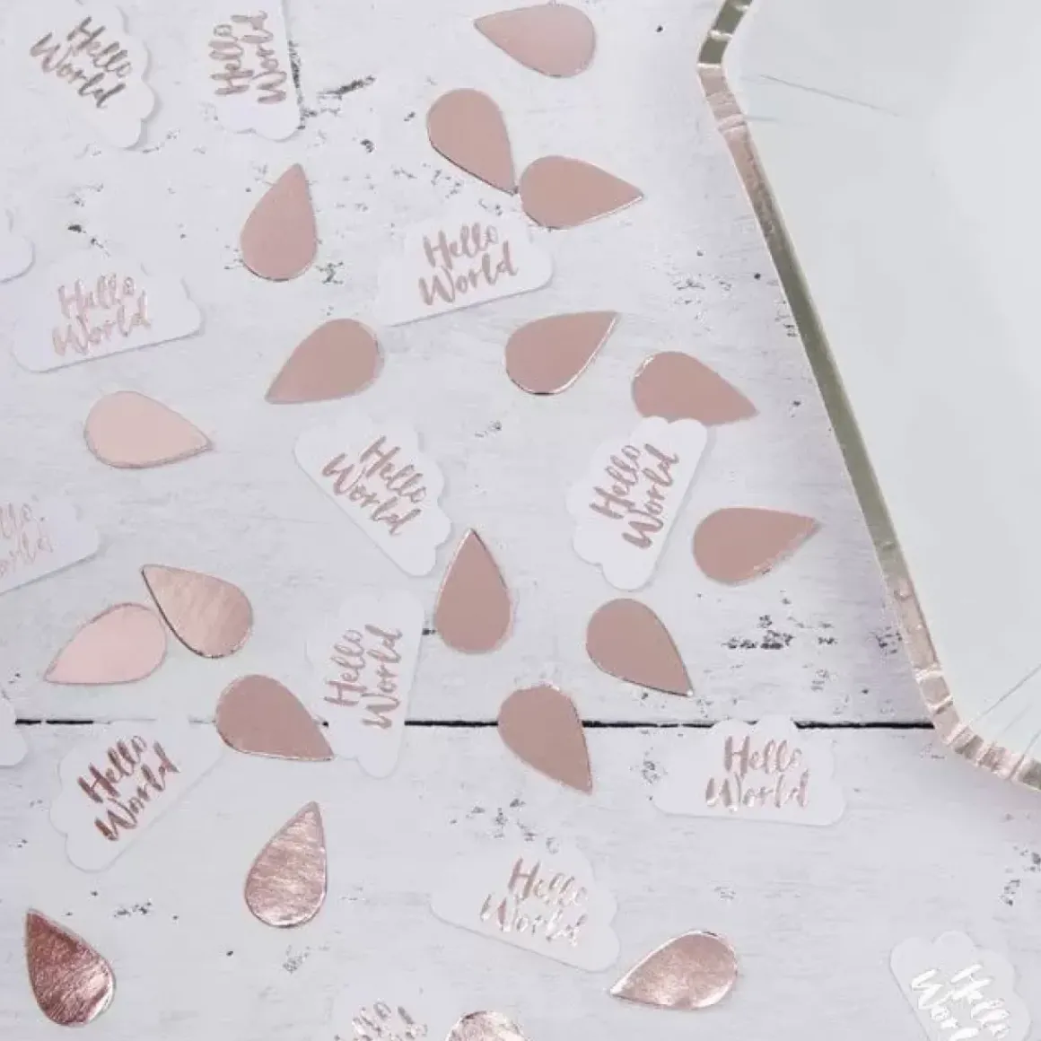 Hello World Tafelconfetti Rosegoud Ginger Ray