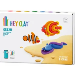 Hey Clay Boetseerklei Ocean Clownfish, Discus Fish, Eel (6St)