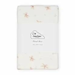 Hoeslaken Ledikant Windflower Cream 60X120 Camcam