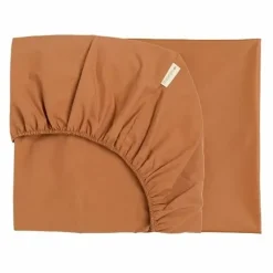 Hoeslaken Tibet Sienna Brown 70X140Cm Nobodinoz