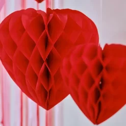 Honeycomb Hart Rood (5St) Be Mine Ginger Ray