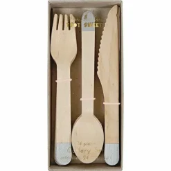 Houten Bestek Zilver (24St) Meri Meri