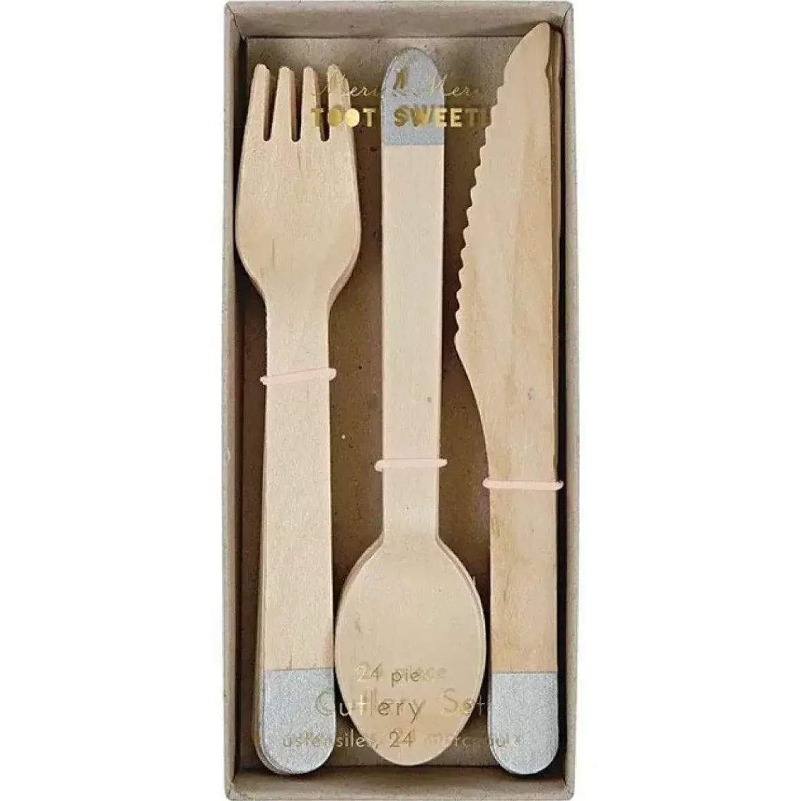 Houten Bestek Zilver (24St) Meri Meri