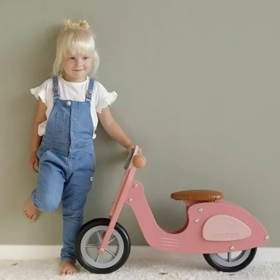 Houten Loopscooter Pink Little Dutch