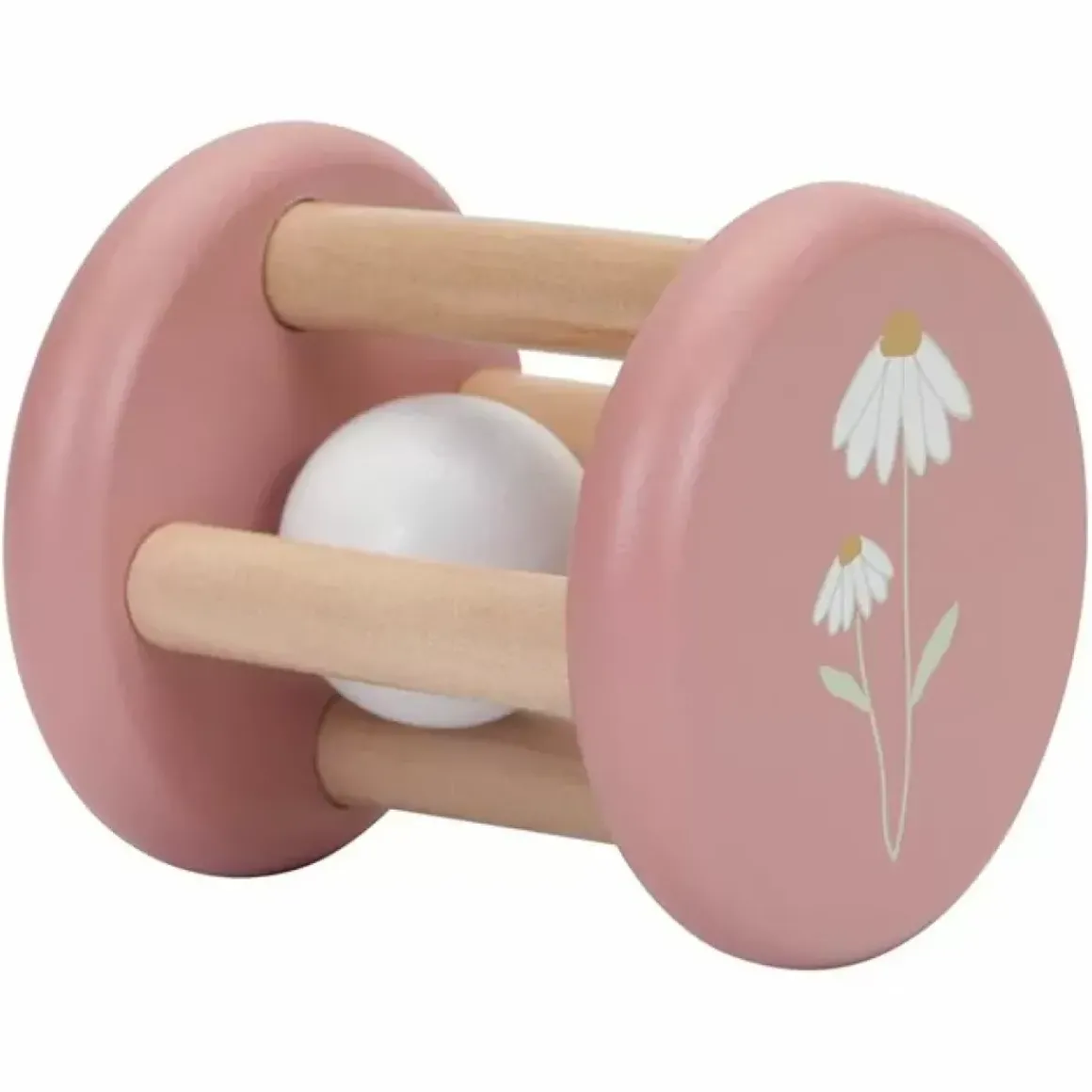 Houten Rammelaar Roller Flowers Little Dutch