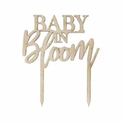 Houten Taarttopper Baby In Bloom Ginger Ray
