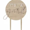 Houten Taarttopper It'S A Girl Teddy Bear Ginger Ray