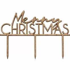 Houten Taarttopper Merry Christmas Nordic Noel Ginger Ray