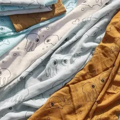 Hydrofiele Doeken Xl Sea Friends Blauw (2St) Done By Deer