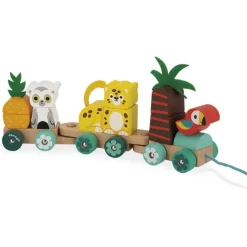 Janod Houten Trekfiguur Trein Tropen Express