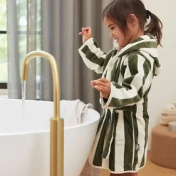 Jollein Badjas Stripe Terry Leaf Green