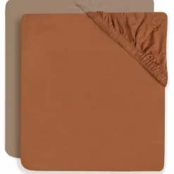 Jollein Hoeslaken Ledikant 60X120Cm Caramel/Biscuit (2St)