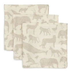 Jollein Hydrofiele Monddoekjes Animals Nougat (3St)