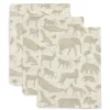 Jollein Hydrofiele Washandjes Animals Olive Green (3St)