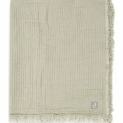 Jollein Ledikantdeken Fringe Olive Green/Ivory