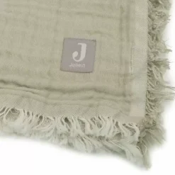 Jollein Ledikantdeken Fringe Olive Green/Ivory