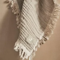 Jollein Ledikantdeken Fringe Olive Green/Ivory