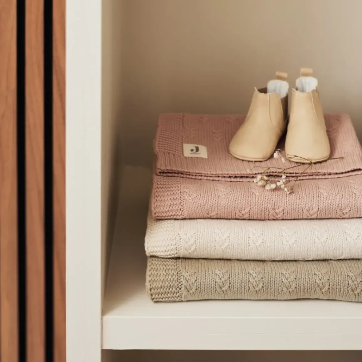 Jollein Ledikantdeken Grain Knit Oatmeal 100X150Cm