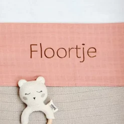 Jollein Wieglaken Hydrofiel Roze Met Naam