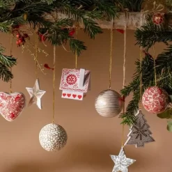 Kersthanger Houten Kerstboom White & Gold
