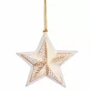 Kersthanger Houten Ster White & Gold