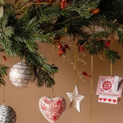 Kersthanger Houten Ster White & Gold