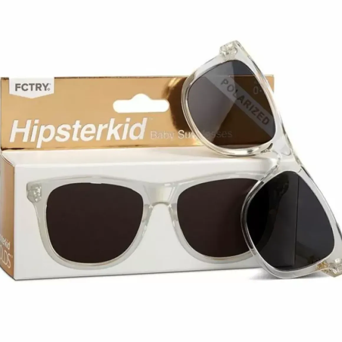 Kinderzonnebril Wayfarer Golds Transparant (0-2J) Hipsterkid