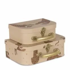 Konges Slojd Kartonnen Koffertjes Tiger Sand | Set Van 2