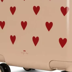Konges Slojd Kinderkoffer Hearts - Lichtroze Trolley Met Hartjes