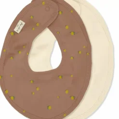 Konges Slojd Kwijlslabben Lemon Brown/Vanilla (2St)