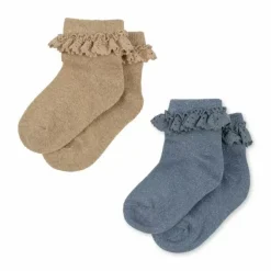 Konges Slojd Lurex Sokken Set In Sand/Blue | Stijlvol & Comfortabel