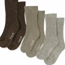 Konges Slojd Rib Sokken Grey/Ment/Brown (3St)