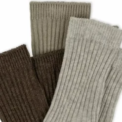 Konges Slojd Rib Sokken Grey/Ment/Brown (3St)